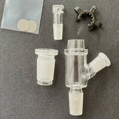 Vapvana All-Star Glass Bowl with fine mesh screen, 10 mm side pass-through, 14 mm male joint, 18 mm adapter, and Keck clip for All-Star heater.