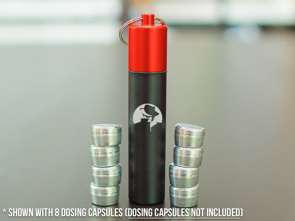 crafty mighty dosing capsule container with dosing capsules