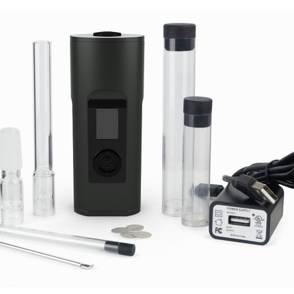 full contents of kit included with arizer solo 2 max carbon black