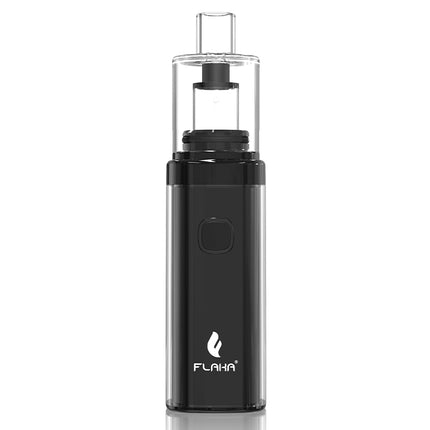 Flaka Zylo Portable E-Rig Close-Up – A detailed view of the Flaka Zylo, showcasing its compact design and concentrate vaporization chamber.