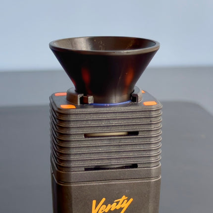 venty loading funnel positioned in place on the venty vaporizer