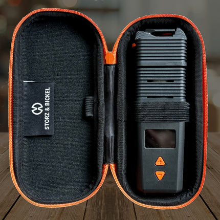 venty vaporizer in hard case unzipped showing interior