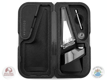 Puffco Peak portable concentrate vaporizer in its carry case.