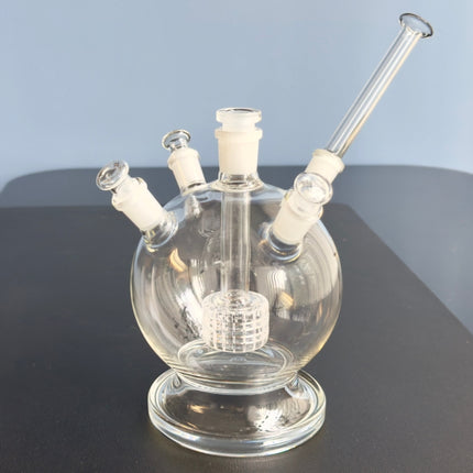 The Party Globe 4 Person Bong with 3 glass stoppers and glass mouthpiece in place