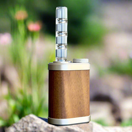 tinymight 2 glass bubble cooling stem inserted into vaporizer