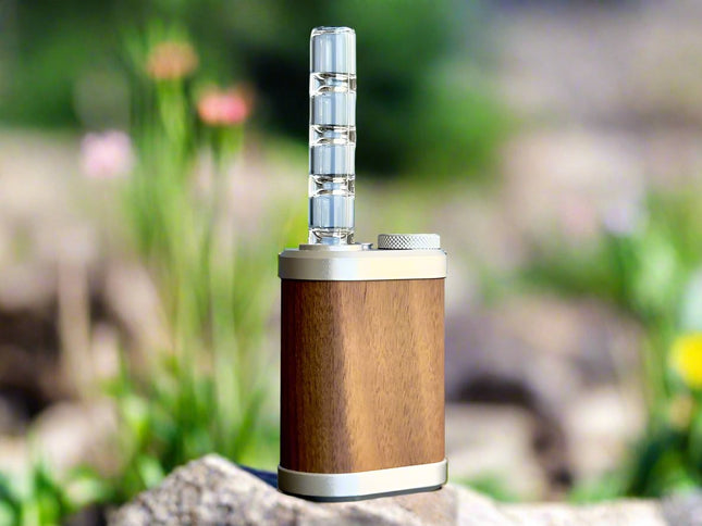 tinymight 2 glass bubble cooling stem inserted into vaporizer