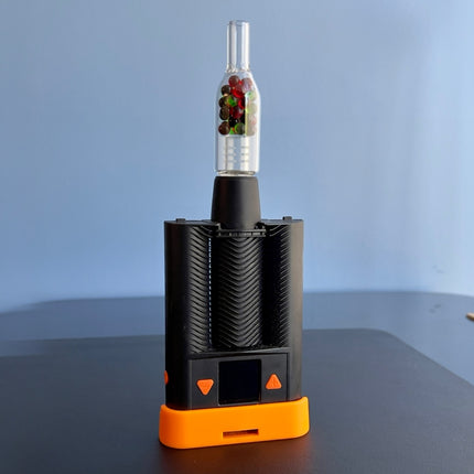 XL rocket stem on mighty+ vaporizer with orange stand