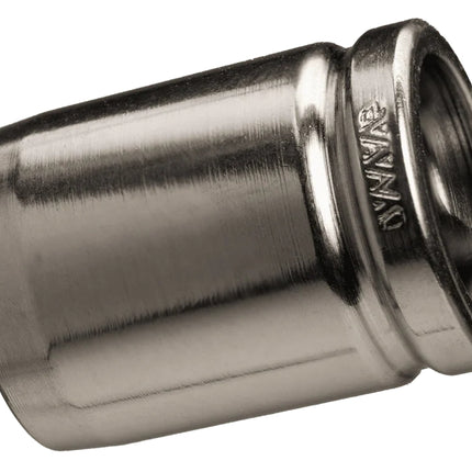 Cap Armor stainless steel sleeve for DynaVap Captive Cap, 45-degree angle view