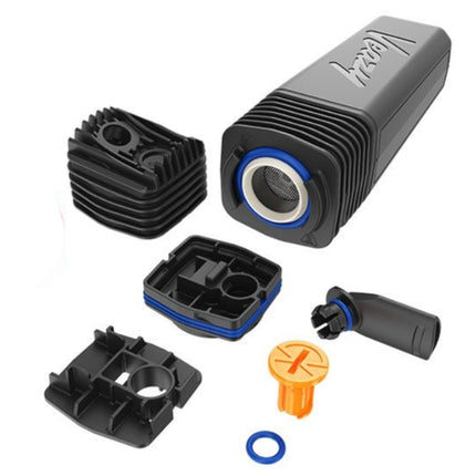 Close-up view of the VEAZY vaporizer cooling unit interior showing airflow path and ceramic components for smooth, flavourful vapour.