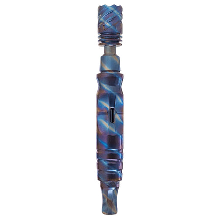 HyperDyn stem demonstrating 10 mm and 14 mm tapers for direct water piece fitment; battery-free titanium dry herb vaporizer.