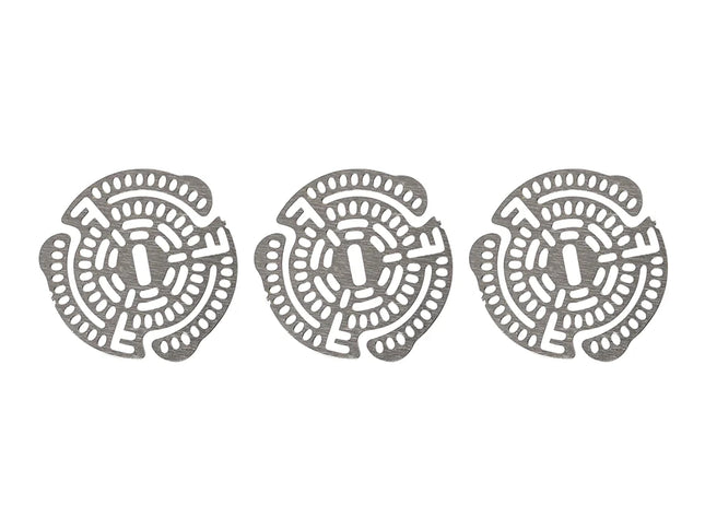 Tempest V2 Ball Retaining Screens, 3-piece stainless steel set for securing ruby or quartz balls inside the heating chamber.