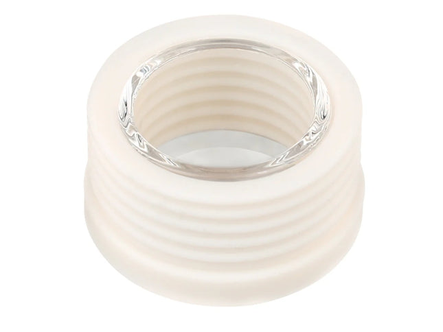 Tempest Glass Adapter V3 shown in clear glass, designed for hands-free use with the iSpire Wand on Tempest V1 and V2.