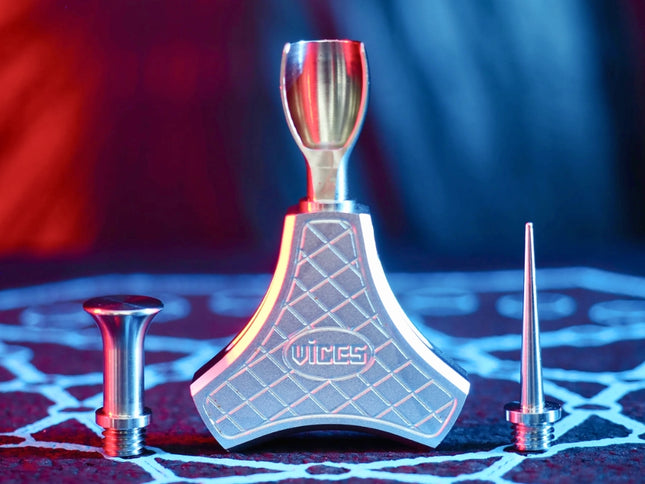 Vices Tri Tool fully assembled with scoop, tamper, and stir tool attached