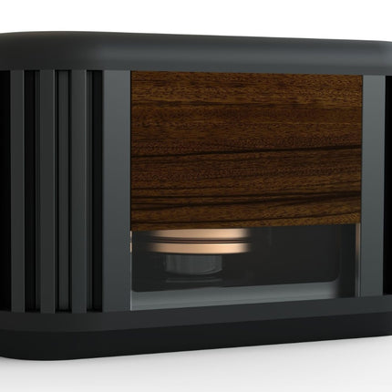 Side profile of the YLL IH 3.0 Induction Heater with installed glass tube chamber and wood-grain body.